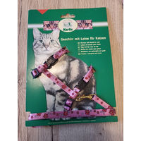 Produktbild von Karlie Katzengeschirr mit Leine Rosa Blümchen Muster 110 cm