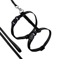 Produktbild von Karlie Katzengeschirr Sportiv Plus mit Leine Schwarz verstellbar - 110 cm