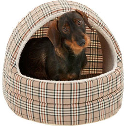 Produktbild von Karlie Katzenhöhle Iglu English Style Kuschelhöhle aus Stoff Braun 40x40x36cm