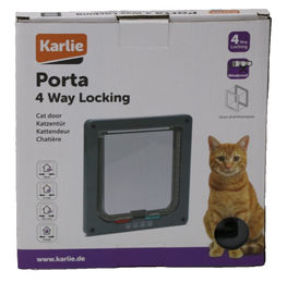 Karlie Katzenklappe 4-Wege Freilauftür für Katzen aus Kunststoff in Grau – Bild 1 von 6
