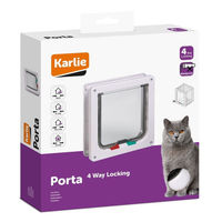 Produktbild von Karlie Katzenklappe mit 4-Wege-Verschluss für große Katzen Braun aus Kunststoff