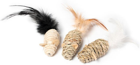 Karlie Katzenspielzeug Mäuse aus Seegras im 3er Set – Bild 1 von 5