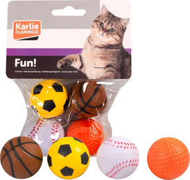 Karlie Katzenspielzeug Moosgummiball aus Gummi 4er Pack bunt – Bild 1 von 3