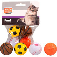 Produktbild von Karlie Katzenspielzeug Moosgummiball aus Gummi 4er Pack bunt