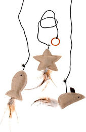 Produktbild von Karlie Katzenspielzeug Twinies Federspielzeug mit Katzenminze aus Naturmaterialien - 10 cm
