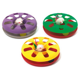 Karlie Kitty-Roundabout Intelligenzspielzeug für Katzen aus Plüsch mit Ball und Maus 24 cm Durchmesser - 24 cm – Bild 1 von 7