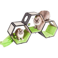 Produktbild von Karlie Kratzbaum Hexagone Lounge für Katzen Grün-Grau mit Sisal 118,5x35x61,5 cm