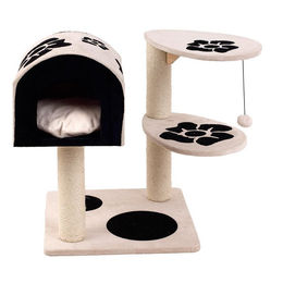 Produktbild von Karlie Kratzbaum Monopolis für Katzen mit Sisal in Schwarz Weiß Beige 51 x 51 x 70 cm