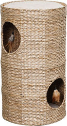 Produktbild von Karlie Kratztonne Caverna aus Wasserhyazinthe und Bananenblatt Beige Ø 40 x H 70 cm