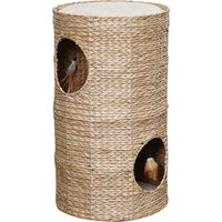 Produktbild von Karlie Kratztonne Caverna aus Wasserhyazinthe und Bananenblatt Beige Ø 40 x H 70 cm