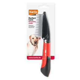 Produktbild von Karlie Perfect Care Haarwechselkamm für alle Felltypen mit 27 Zinken in Schwarz/Rot