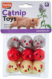 Karlie Plüschmäuse Spielzeug für Katzen in Felloptik bunt sortiert 9er Pack – Bild 1 von 7