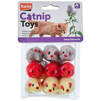 Produktbild von Karlie Plüschmäuse Spielzeug für Katzen in Felloptik bunt sortiert 9er Pack