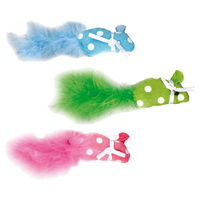 Produktbild von Karlie Polka Maus Katzenspielzeug aus Plüsch mit Feder und Catnip bunt 11x2,5cm - 21 g