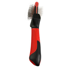 Produktbild von Karlie Professional Soft-Zupfbürste beidseitig rot/schwarz für Haut und Fell