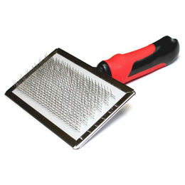 Karlie Professional Soft-Zupfbürste für lockiges Hundefell aus Gummi XL Rot Schwarz – Bild 1 von 6