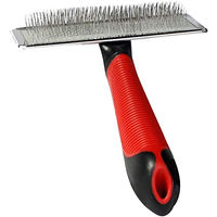 Produktbild von Karlie Professional Soft-Zupfbürste für lockiges Hundefell in Rot/Schwarz Größe L