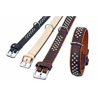 Produktbild von Karlie Rondo Hundehalsband aus Leder mit Rundkopfnieten Natur Größe L 32 cm 22 mm - 32 cm