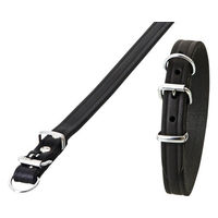 Produktbild von Karlie Rondo Hundehalsband aus Leder schwarz Größe S 32 cm wasserabweisend