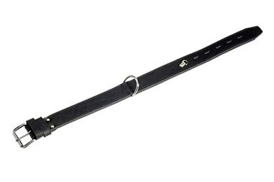 Karlie Rondo Lederhalsband für Hunde Schwarz mit Ring für Adresstube Größe L 49-58 cm – Bild 1 von 2