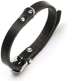 Karlie RONDO Lederhalsband genietet Schwarz 10 mm 32 cm – Bild 1 von 2