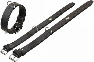 Karlie Rondo Lederhalsband mit Ring für Adresstube Schwarz 51,5-61,5 cm – Bild 1 von 1