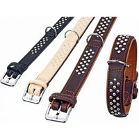 Produktbild von Karlie Rondo Lederhalsband mit Rundkopfnieten Natur 22mm 37cm