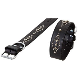 Karlie RONDO Lederhalsband mit Ziernieten Schwarz 80cm/50mm – Bild 1 von 1