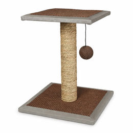 Karlie Segra Kratzbaum für Katzen aus Seegras und Holz in Beige Grau Braun 35x35x44 cm – Bild 1 von 6