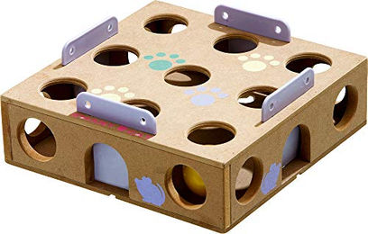 Karlie Smart Cat Activity Box Intelligenzspielzeug aus Holz für Katzen in Braun – Bild 1 von 7