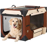 Produktbild von Karlie Smart Top Deluxe Hund Transportbox aus Nylon beige braun Größe L 91x61x58cm