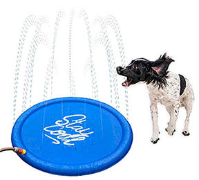 Karlie Splashy Hunde Sprinklermatte Flamingo Blau Durchmesser 100 cm - 390 g – Bild 1 von 3