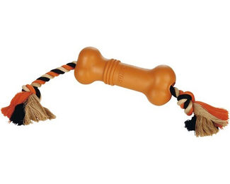 Karlie Sumo Fit Bone Kauspielzeug für Hunde aus Naturkautschuk orange 20x6x6 cm – Bild 1 von 2