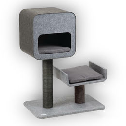 Karlie Tinka Kratzbaum für Katzen mit Filz und waschbaren Kissen in Grau 82x60x40 cm – Bild 1 von 13