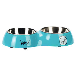 Karlie Tyler Dinner Set Futternapf für Hunde aus Kunststoff in Türkis und Blau 2 x 200 ml und 2 x 220 ml - 440 ml – Bild 1 von 2