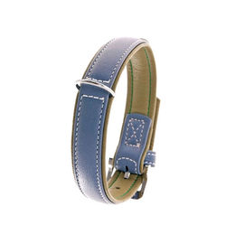 Karlie Vintage Trend Hundehalsband aus Leder in Rauchblau und Moosgrün 65cm 40mm – Bild 1 von 1
