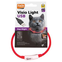 Produktbild von Karlie Visio Light LED Katzenhalsband aus Silikon rot wasserdicht und wiederaufladbar - 1 Stk.