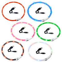 Produktbild von Karlie Visio Light LED Leuchthalsband für Hunde rot wasserabweisend mit Akku