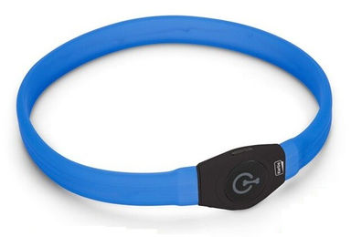 Karlie Visio Light LED Leuchthalsband für langhaarige Hunde Blau mit wiederaufladbarem Akku - 1 Stk. – Bild 1 von 11