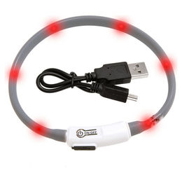 Produktbild von Karlie Visio Light LED-Leuchtring für Katzen grau wasserdicht und wiederaufladbar