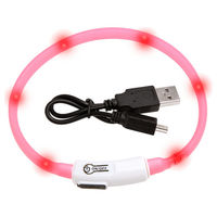 Produktbild von Karlie Visio Light LED-Leuchtring für Katzen Rosa wasserdicht und wiederaufladbar - 1 Stk.
