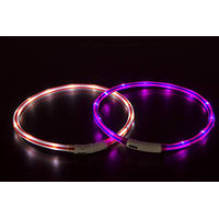 Produktbild von Karlie Visio Light LED Schlauchhalsband für Hunde rot-weiß wasserabweisend mit Akku - 1 Stk.