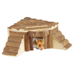 Karlie Wonderland Alaska Holzhaus Nagerhäuschen für Hamster und Mäuse in Natur Braun Größe S – Bild 1 von 2