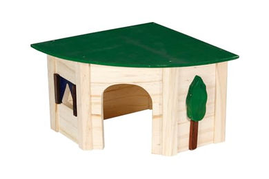 Karlie Wonderland Eckhaus Ecco Holz Häuschen für Meerschweinchen und Ratten 27 x 18 x 13 cm – Bild 1 von 5