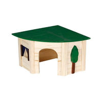 Produktbild von Karlie Wonderland Eckhaus Ecco Holz Häuschen für Meerschweinchen und Ratten 27 x 18 x 13 cm