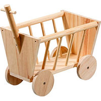 Produktbild von Karlie Wonderland Heuraufe Bollerwagen M aus Holz in Braun und Natur 29x21x19 cm