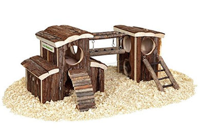 Karlie Wonderland Nagerspielplatz Ole Häuschen aus Naturholz für Hamster und Nager 45x17x20 cm - 1 Stk. – Bild 1 von 5