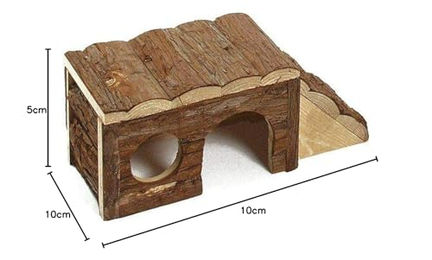 Karlie Wonderland Naturholzhaus mit Leiter für Hamster und Mäuse L 40 x 18 x 16 cm – Bild 1 von 2