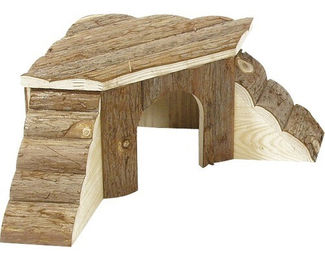 Karlie Wonderland Naturholzhaus mit Leiter für Nager 48 x 48 x 21 cm natur – Bild 1 von 2