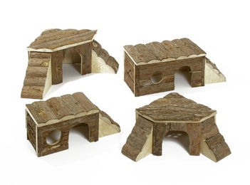 Karlie Wonderland Naturholzhaus mit zwei Leitern für Nager 35 x 35 x 16 cm – Bild 1 von 2